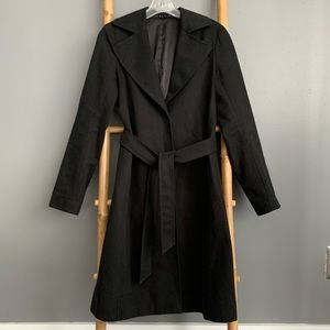 Theory black trench coat